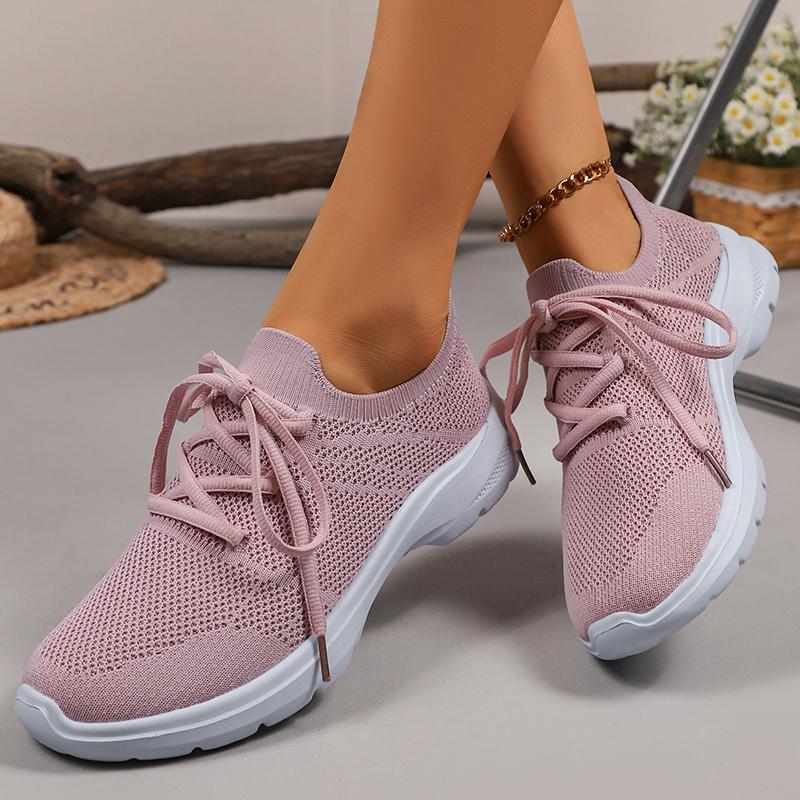 

Fashion Breathable Knitting Running Shoes for Women Lightweight Non Slip Casual Sneakers Woman Comfortable Slip On Sports Walking Shoes 36 розовый