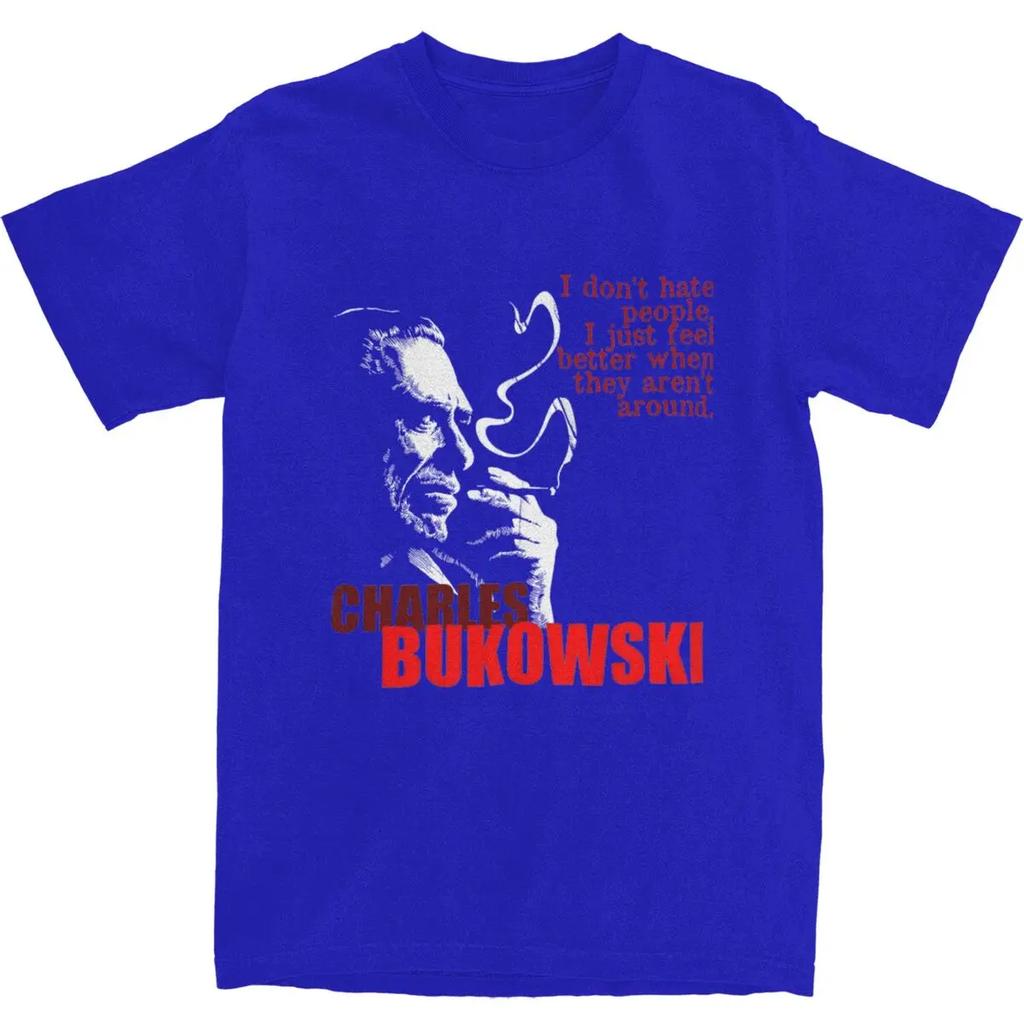 Famous Poet Poet Author Charles Bukowski T Shirt Summer Awesome Tshirts Cotton Hip Hop Tee Shirt For Unisex Shortsleeved Tees