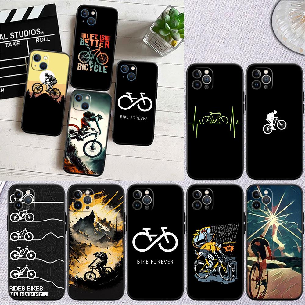 LO28 Cycling Bicycle Soft Shell Phone Case for iPhone SE X XS XR 11 16E 17 Pro Max Air 8 7 6 6s Plus