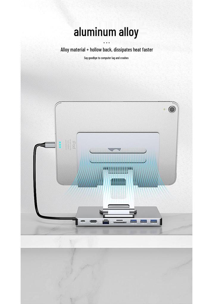 Station d'accueil pour tablette avec HDMI, Ethernet, Hub USB 3.0, Support Rotatif et Pliable