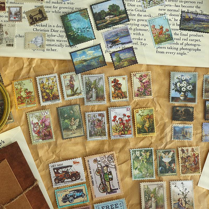 Yuezhen Cute Retro Children's Notebook Stickers - Whole Pack Set