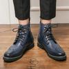 Fashion Classic Brand Men's High Top Workwear Shoes Thick Soled Trendy Men's Business Casual Shoes Versatile Handsome Motorcycle Boots