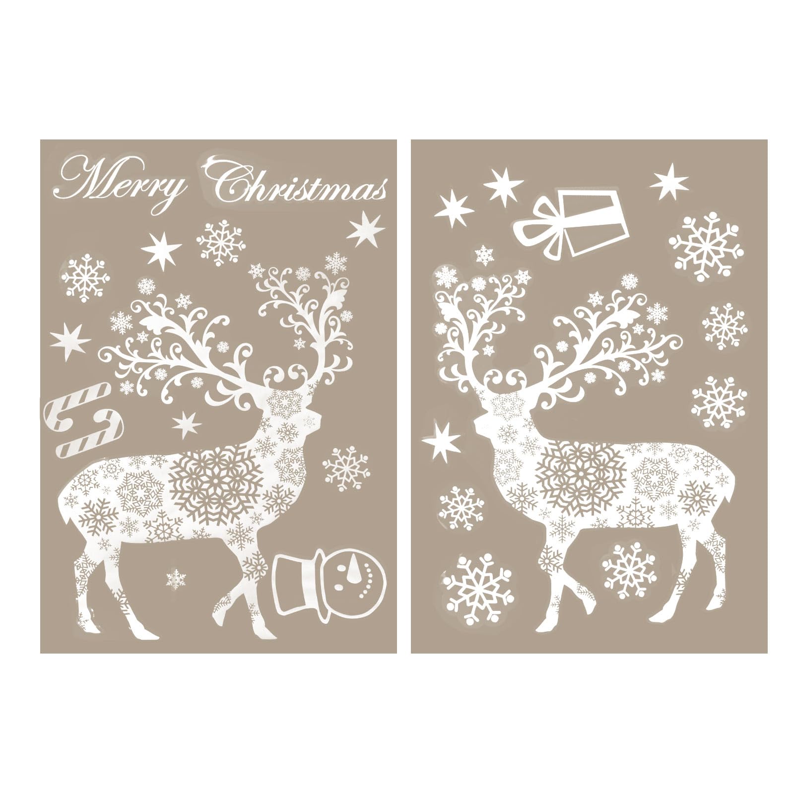 

MILASIC Christmas Stickers for Windows and Set of and Message Perfect for and Living White Mirrors, 3, Static-Repellent, Removable, Reusable, белый