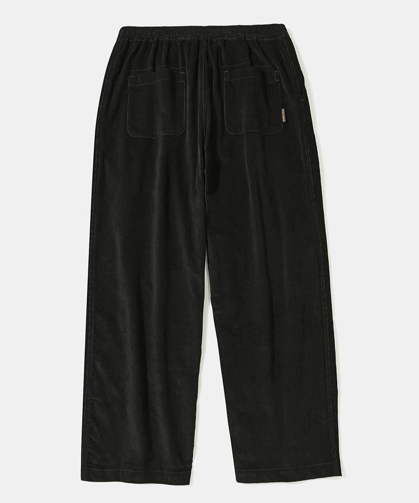 COLUMBIA UNIVERSITY Trajan Label Pintuck Wide-Fit Corduroy Pants_Black