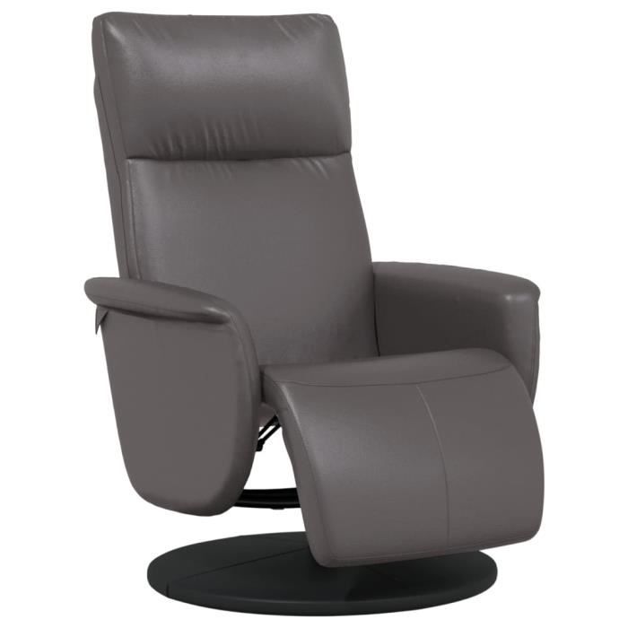 VidaXL Fauteuil inclinable avec repose-pieds gris similicuir 356547