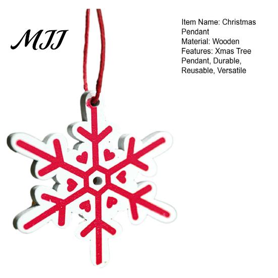 Heart Star Shaped Pendants Christmas Tree Wooden Pendant, Vintage Cartoon Ornament with Lanyards, Family Party Decors Lightweight Pendant for Holiday