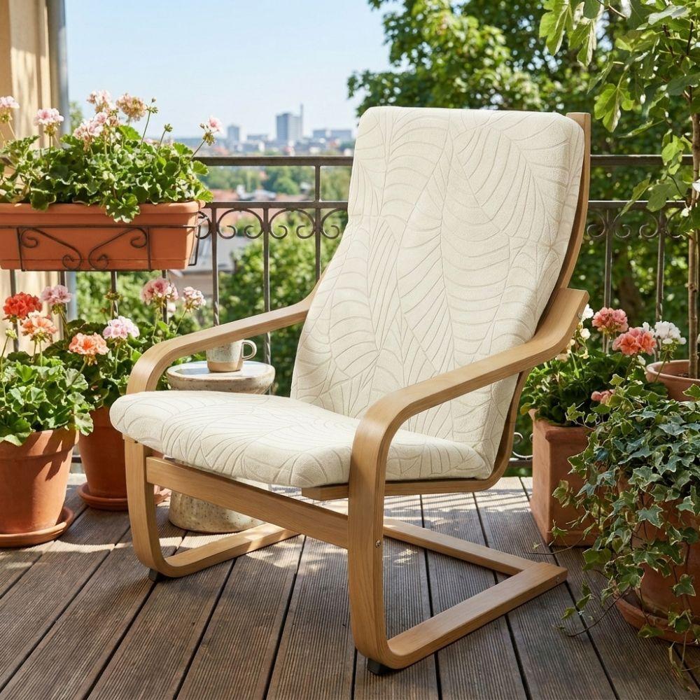 Solid Color Soft Leaves Jacquard Chair Cover Removable Armchair Protector Home Decor