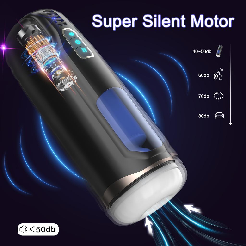 New Sound-off Automatic Sucking Male Masturbator Real Electric Blowjob Pocket Pussy Telescopic Vibrator Masturbation For Man