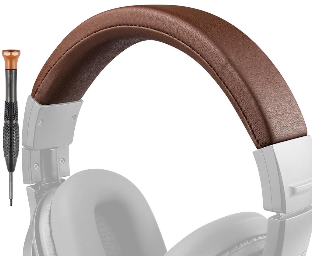 SOULWIT Headband Cover for Audio Technica ATH M40X Protective Protein Leather Headphone Replacement Repair Head Strap Replacement Band Coffee M40,