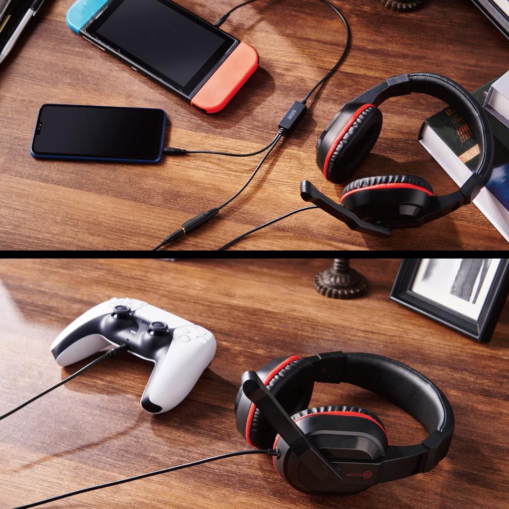 Elecom Gaming with Analog 5 4 Nintendo Headset, Wired, Mixer, 3.5mm [PS / / Switch], 4-pole, Over-ear, Black, HS-GM04MSTBK