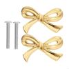 G8DA Gold Bows Cabinet Knob Classical Metal Handles Bedroom Cabinet Handle Rural Dresser Handles for Dressers & Drawers