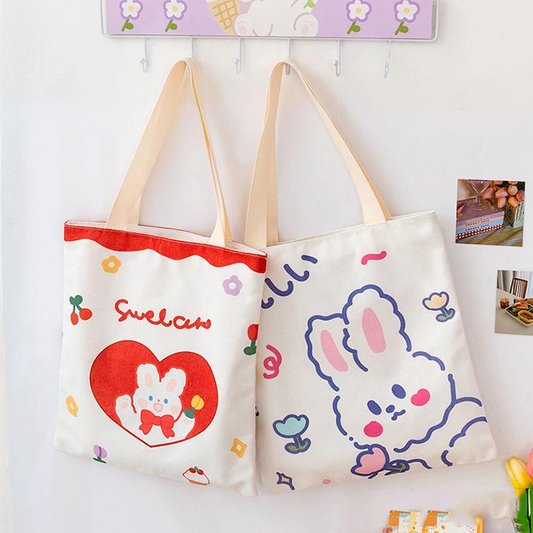 2025 Stylish Canvas Tote: Cute, Single Shoulder Bag for Class, Shopping & More