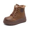 Fashion GKTINOO Women Boots Genuine Leather Sneakers Non Slip Women Snow Boots Casual Platform Thick-soled Warm Women Winter Shoes