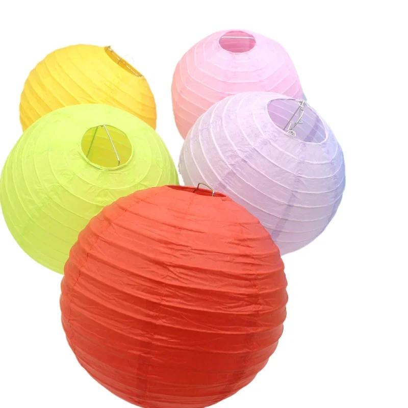 Top Quality 18pcs DIY Handmade Painting Chinese Paper Lantern Ball Wedding Christmas Event Party Round Paper lantern Decorations