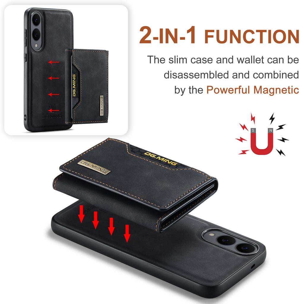 DG.MING M2 Series for Samsung Galaxy S25 Edge Case PU+PC+TPU Phone Cover Detachable Wallet