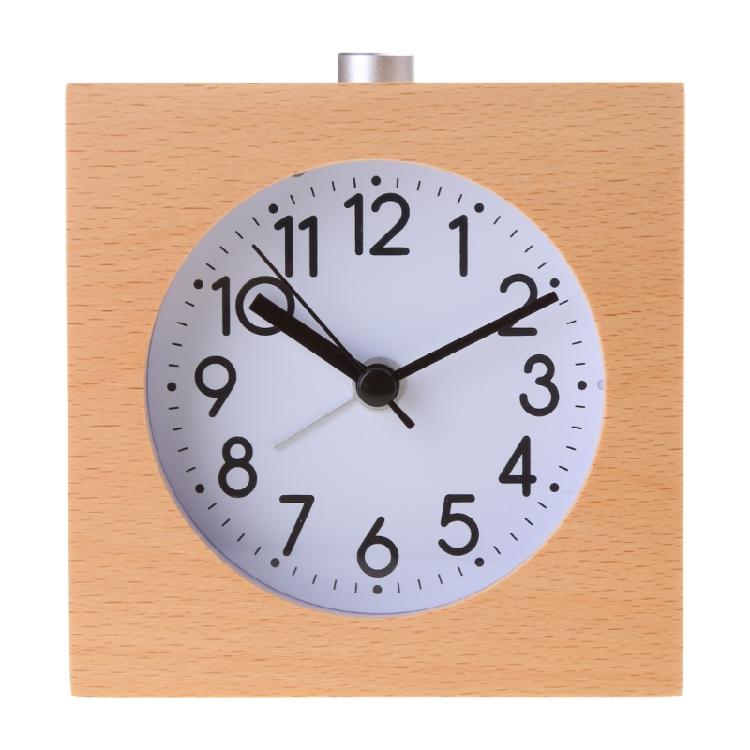 Alarm Clock Timer Reminder Square Wooden Alarm Clock for W/ Night Light for Stud