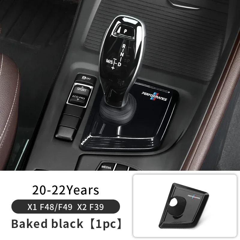 BWP1 Car Sticker Hot For BMW For BMW X1 X2 F48 F39 Carbon Black Car Gear Panel Cover Trim Gear Shifter Knob Boot Cover Auto Interior
