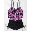 2026 New Sexy Swimwear High Waist Two Piece Bikini Leaf Print Swimsuit Tight Sling Beachwear Summer Women's Seaside Bathing Suit