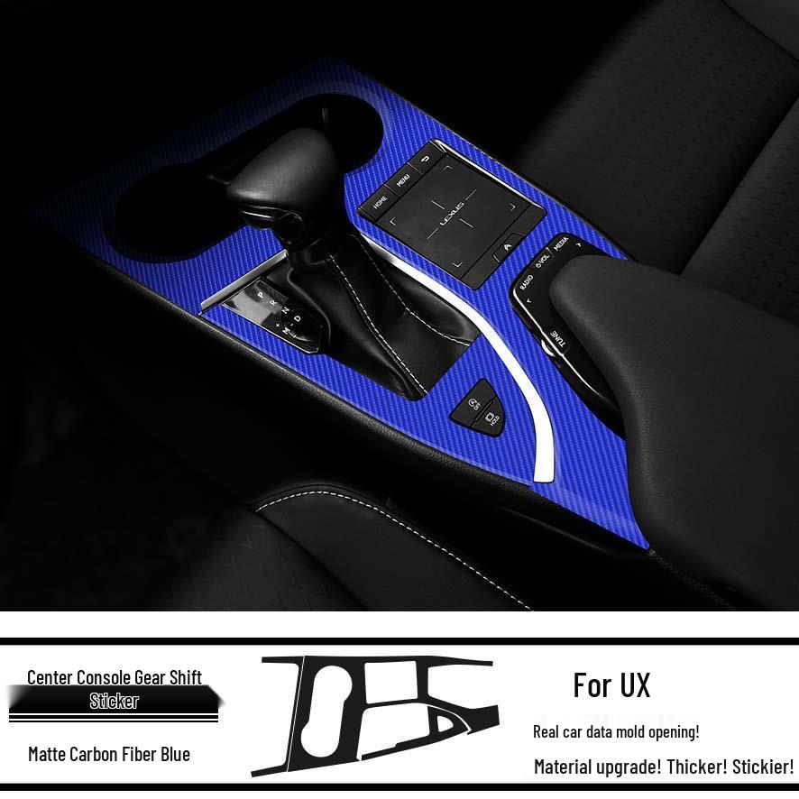 Starry Sky Carbon Fiber Console Sticker for 19-20 Lexus UX Interior Gear Shift Modification