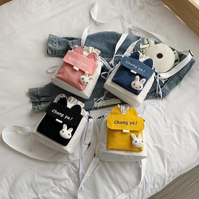 Canvas süße kleine Tasche Student Umhängetasche Damen Schultertasche