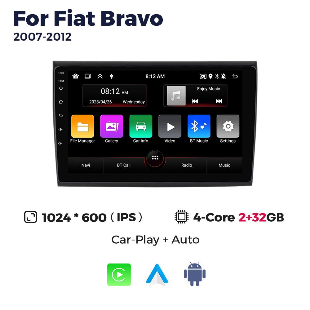 Navifly IPS Screen New Android Car Radio Multimedia Video Player For Fiat Bravo 2007-2012 Carplay Auto GPS 2Din Stereo Receiver