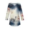 Women's Fashion Loose Button Collar Print 3/43/4  Sleeve T-Shirt Tops Pullover