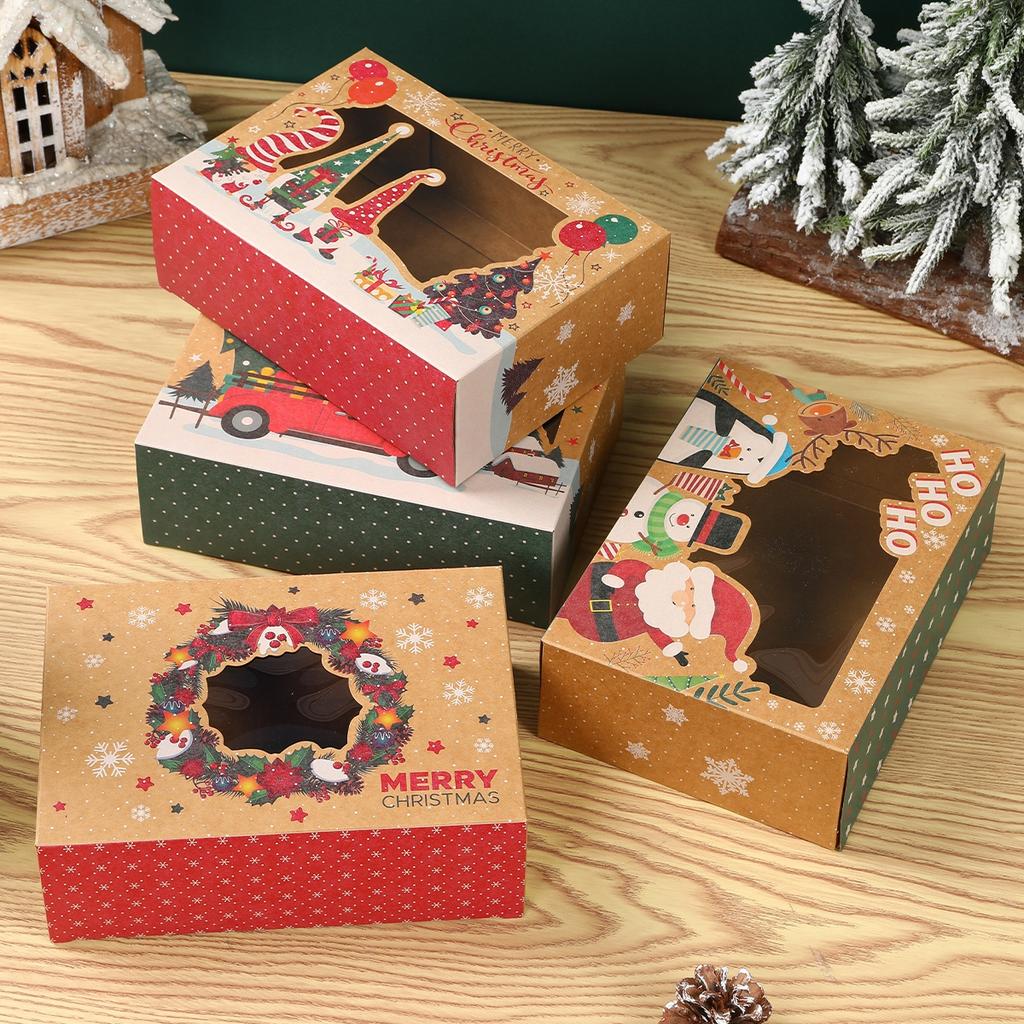 Christmas Candy Box Dessert Box Cake Box Window Cookie Box Gingerbread Box Merry Christmas Decoration for Home 2025 Navidad