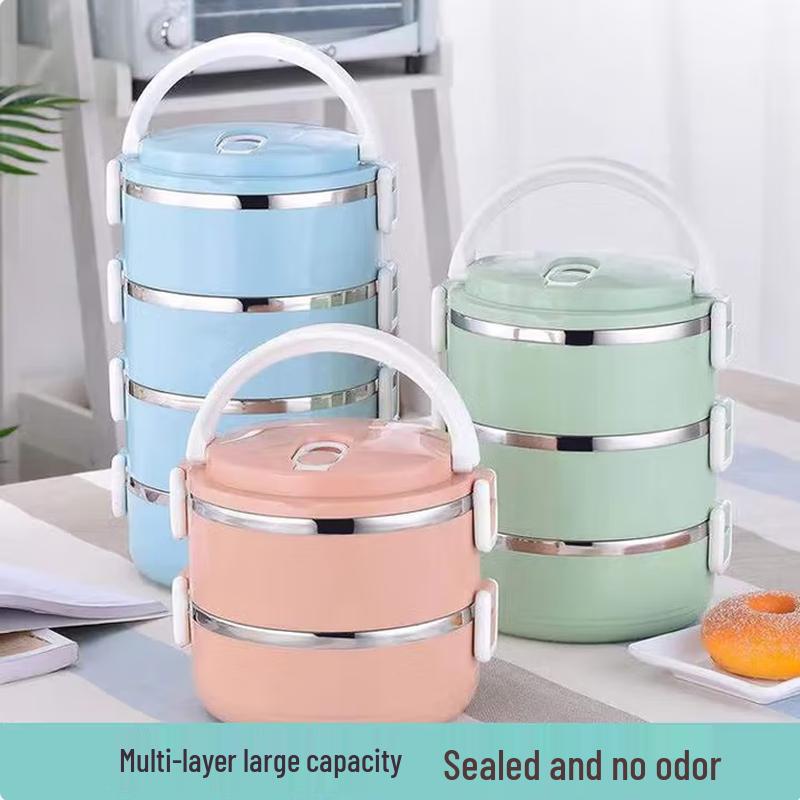 SIFAR Portable 3-Layer Stainless Steel Insulated Lunch Box