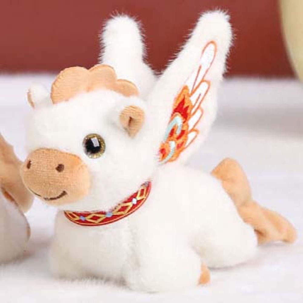 With Wings Horse Year Mascot Keychain Embroidery Lucky Horse Doll Pendant  New Year Gifts