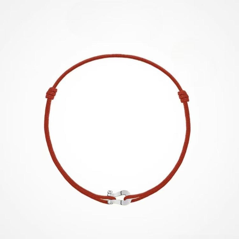 

Single rope braided horseshoe buckle bracelet Color rope braided adjustable stainless steel pendant braided steel horseshoe buckle bracelet