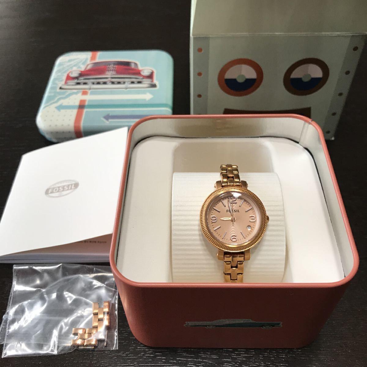 Used FOSSIL women s watch pink gold