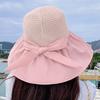 Sun Hat Large Brim Foldable Hollow Breathable Floppy UV Protection Bow Tie Decor Women Sunscreen Summer Hat Beach Cap for Outdoor