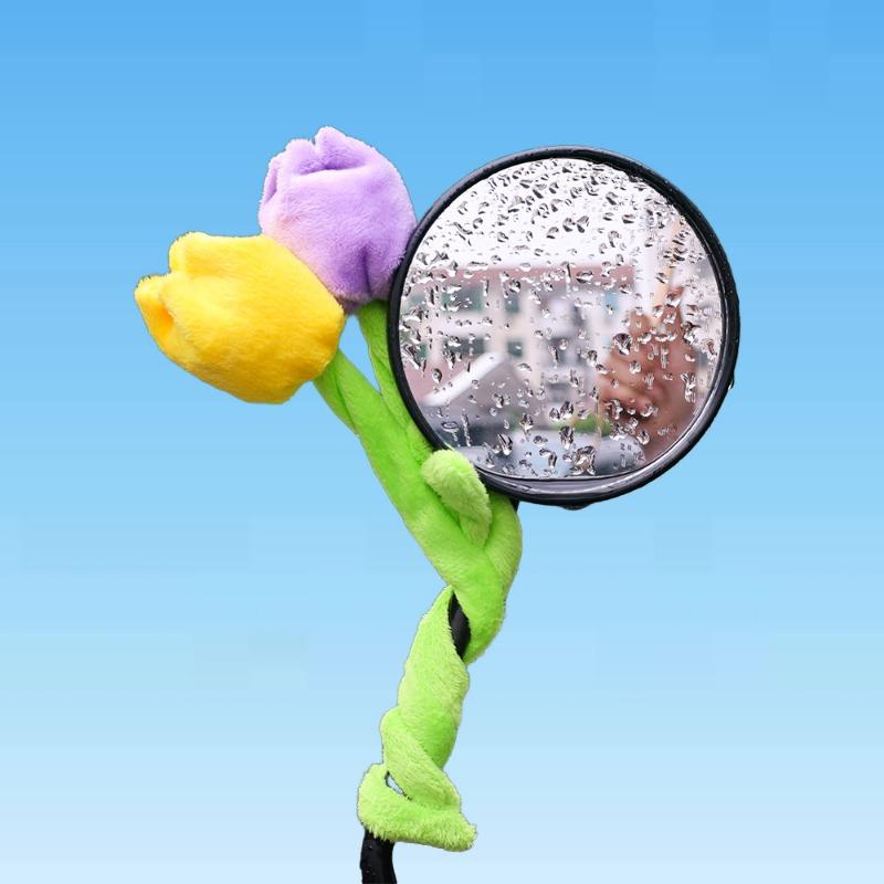 Tulip Flowers Plush Ornaments Electric Vehicle Rearview Mirror Decoration Tulip Ornaments Flexible DIY Decorative Accessories