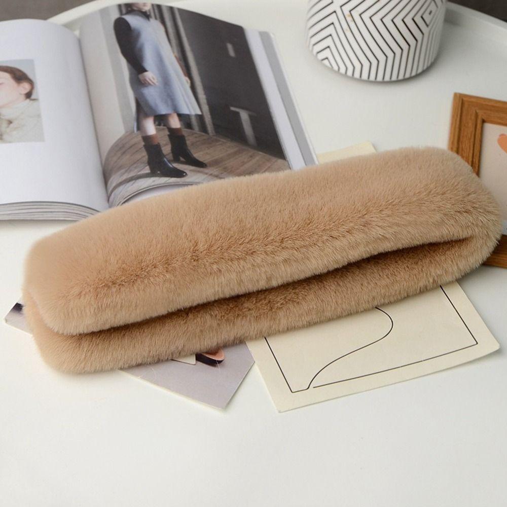 Verdickter Kreuzschal Plüsch-Halswickel Winter Warm Kunstkaninchenfellschal Herbst Winter