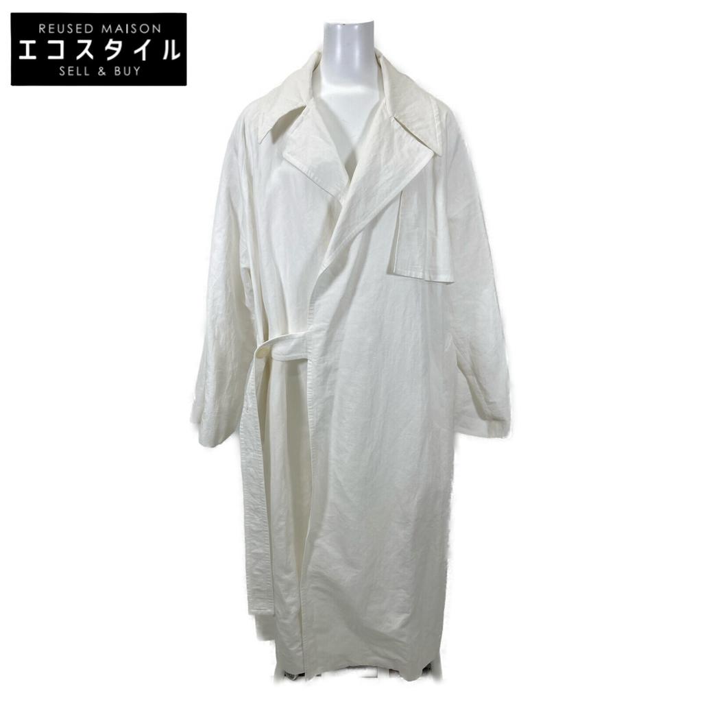 Y's [21Stainless Steel] YT-C40-330 Cotton X Linen Modified Trench Coat 1 whiteUsed