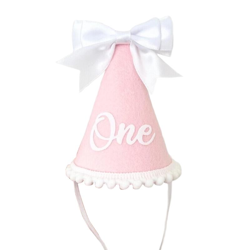 Infant Fabric Birthday Hat Festival Celebration Headwear Caps with Lovely Bowknot Detailing for Toddler