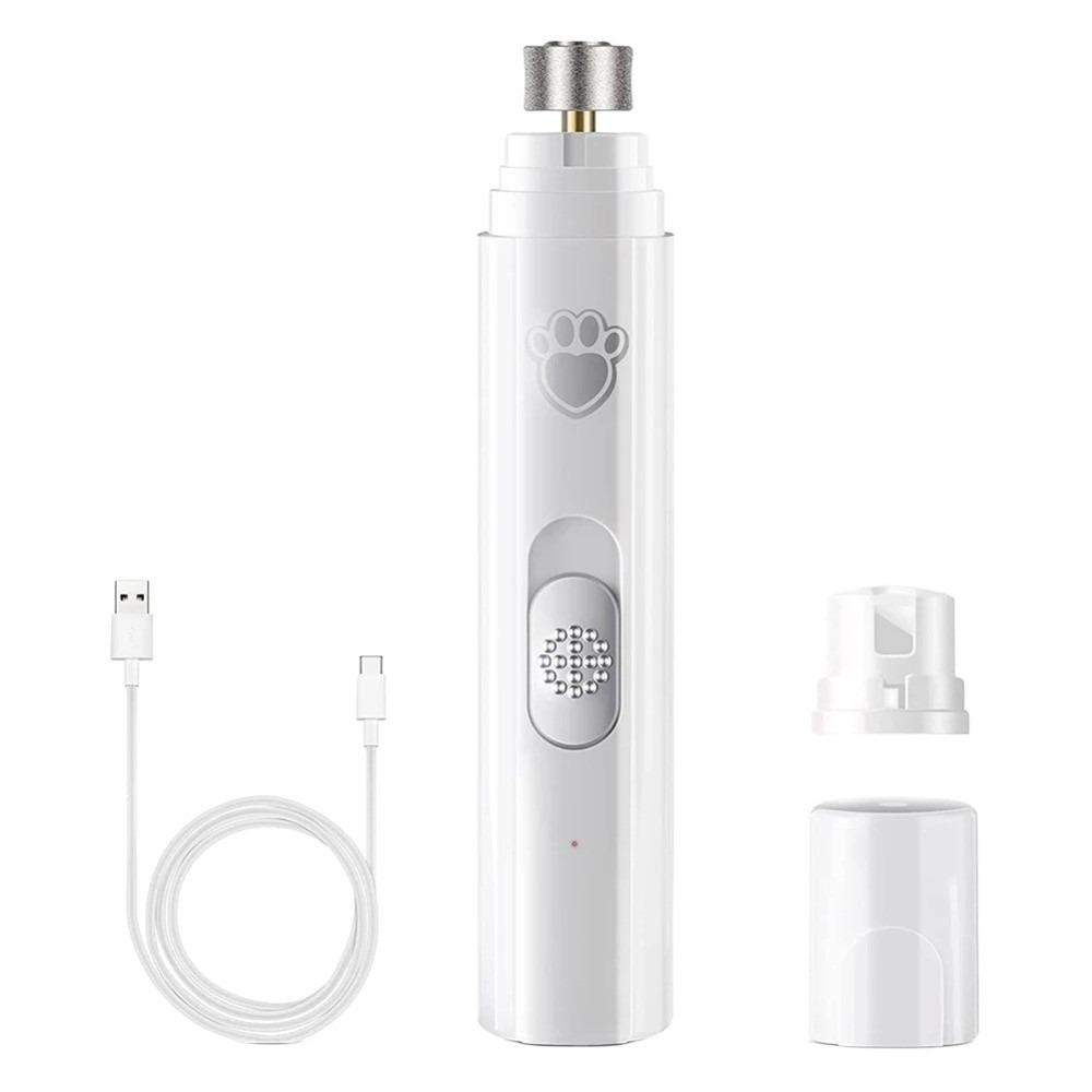 

Электрическая когтеточка для собак с USB-зарядкой, светодиодной подсветкой, триммер для ухода за питомцами, аксессуары для кошек белый