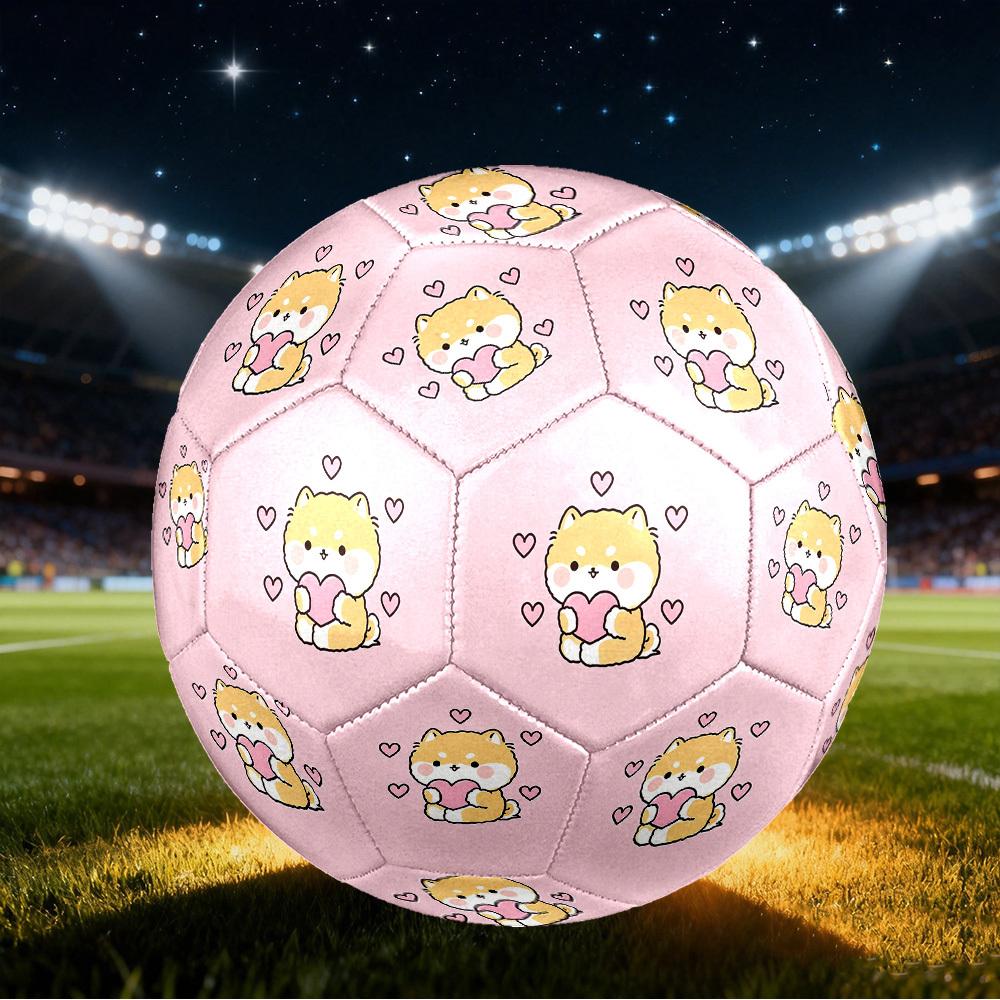 1pc Cute Heart Love Size 5 Soccer Ball Professional Match Training Football Indoor &Outdoor Sports Ball Training Ball Lightweight Durable y99