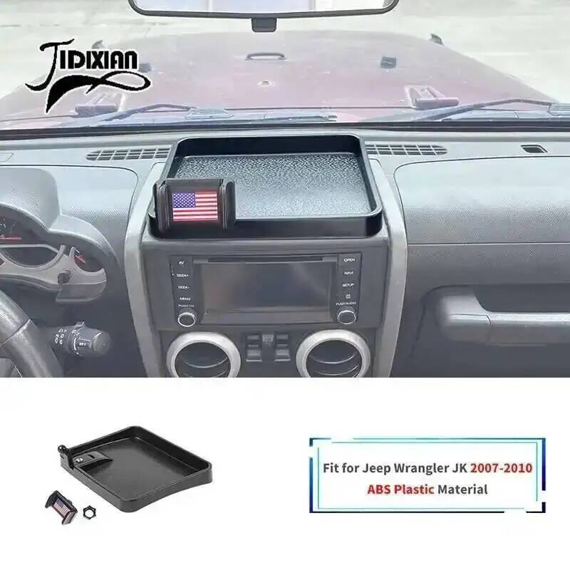 JIDIXIAN fit for Jeep Wrangler JK 2007 2008 2009 2010 Car Interior Center Console Phone Holder Storage Box Accessories