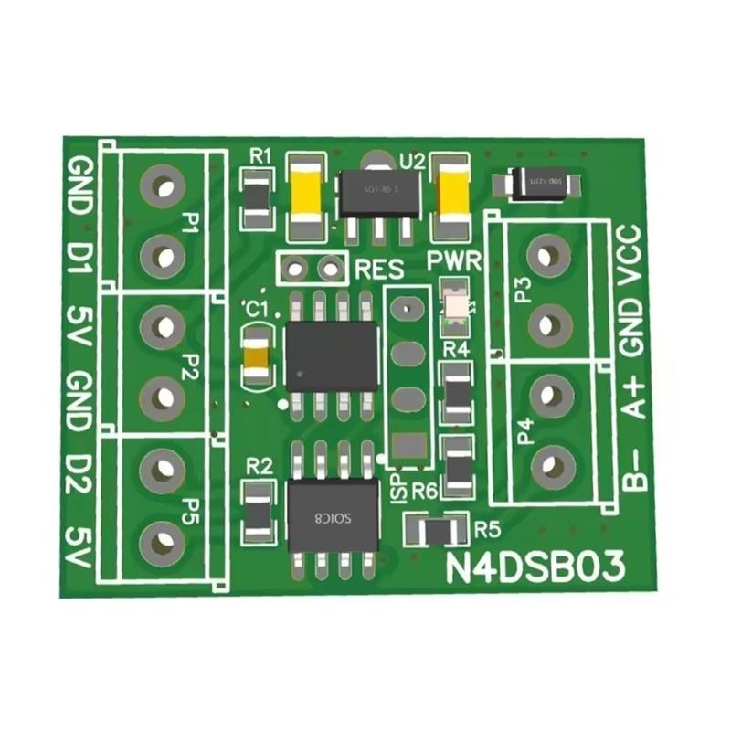 

1-2CH RS485 Digital Temperature Collector Module -55-125℃ DS18B20 Sensors 5V 12V 24V for Thermostat Home DS18B20