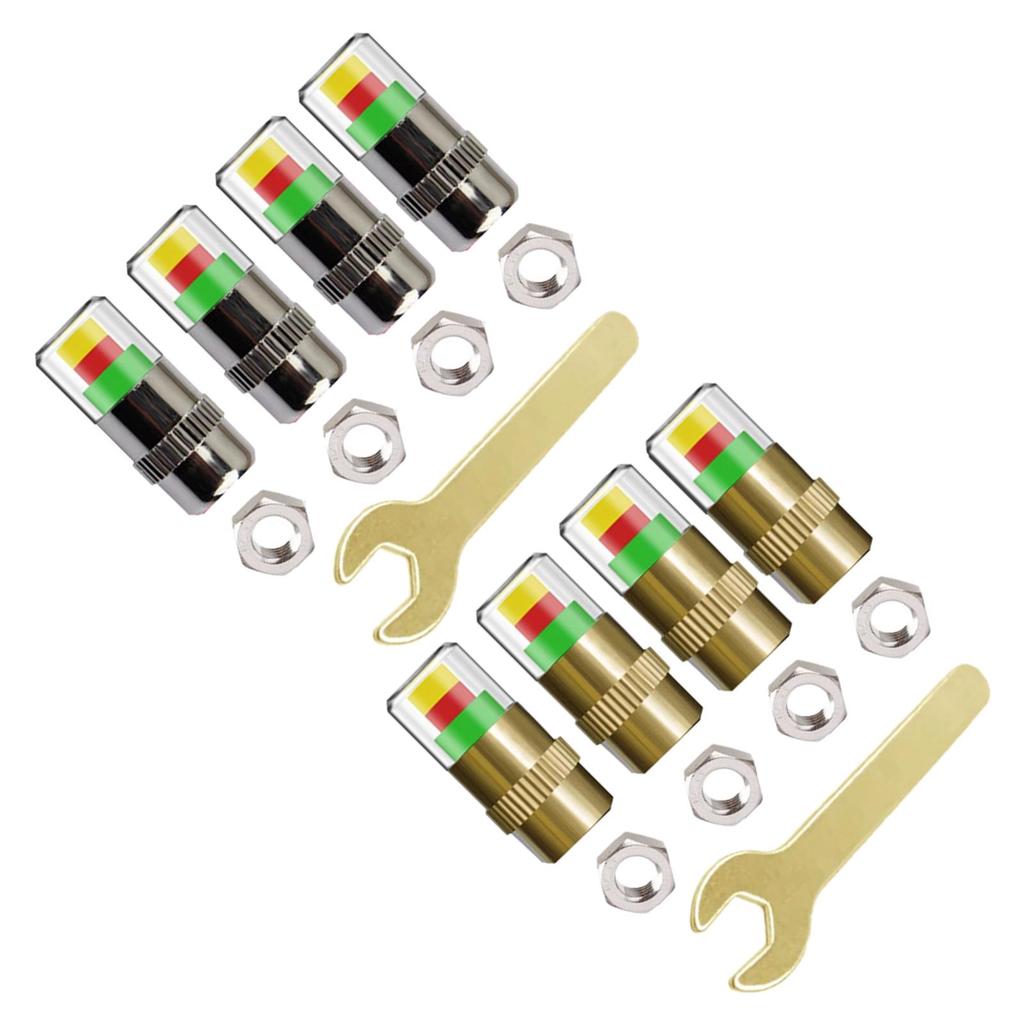 4Pcs Car Tire Pressure Monitor Caps Eye Remind Gauge Sensor Indicator 3 Colors Copper Core Tools Air Caps for Suvs