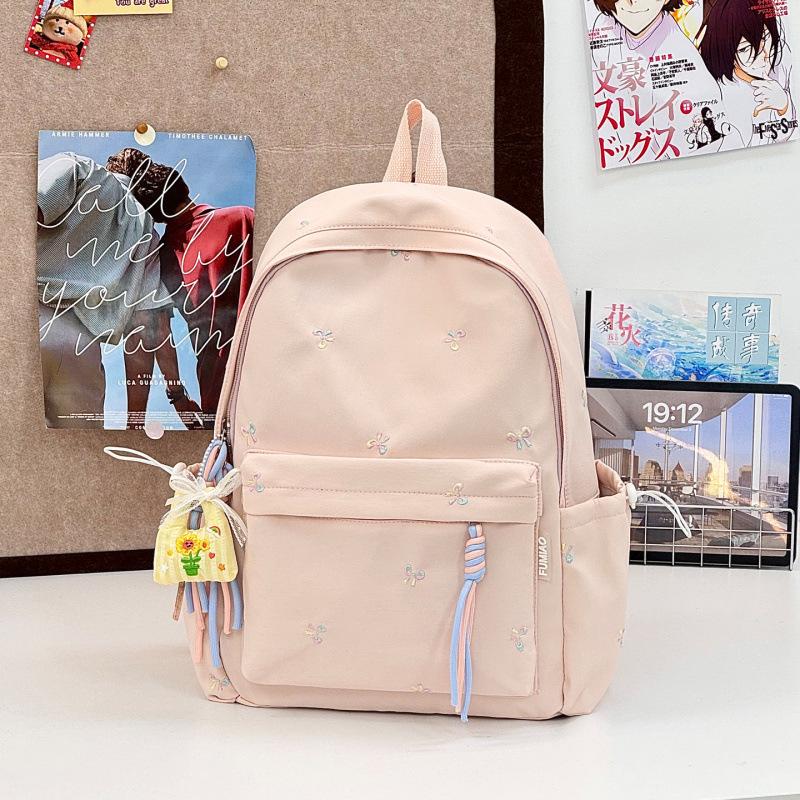 Schoolbag new junior high school schoolbag female high value small fresh bow student backpack Japanese ins girl backpack