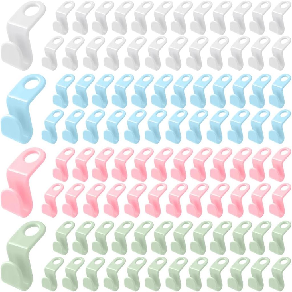20PCS Wardrobe Hanger Hooks Organizer Connect Multifunction Cascading Plastic Bedroom Wardrobe Storage Space Saving Coat Hook