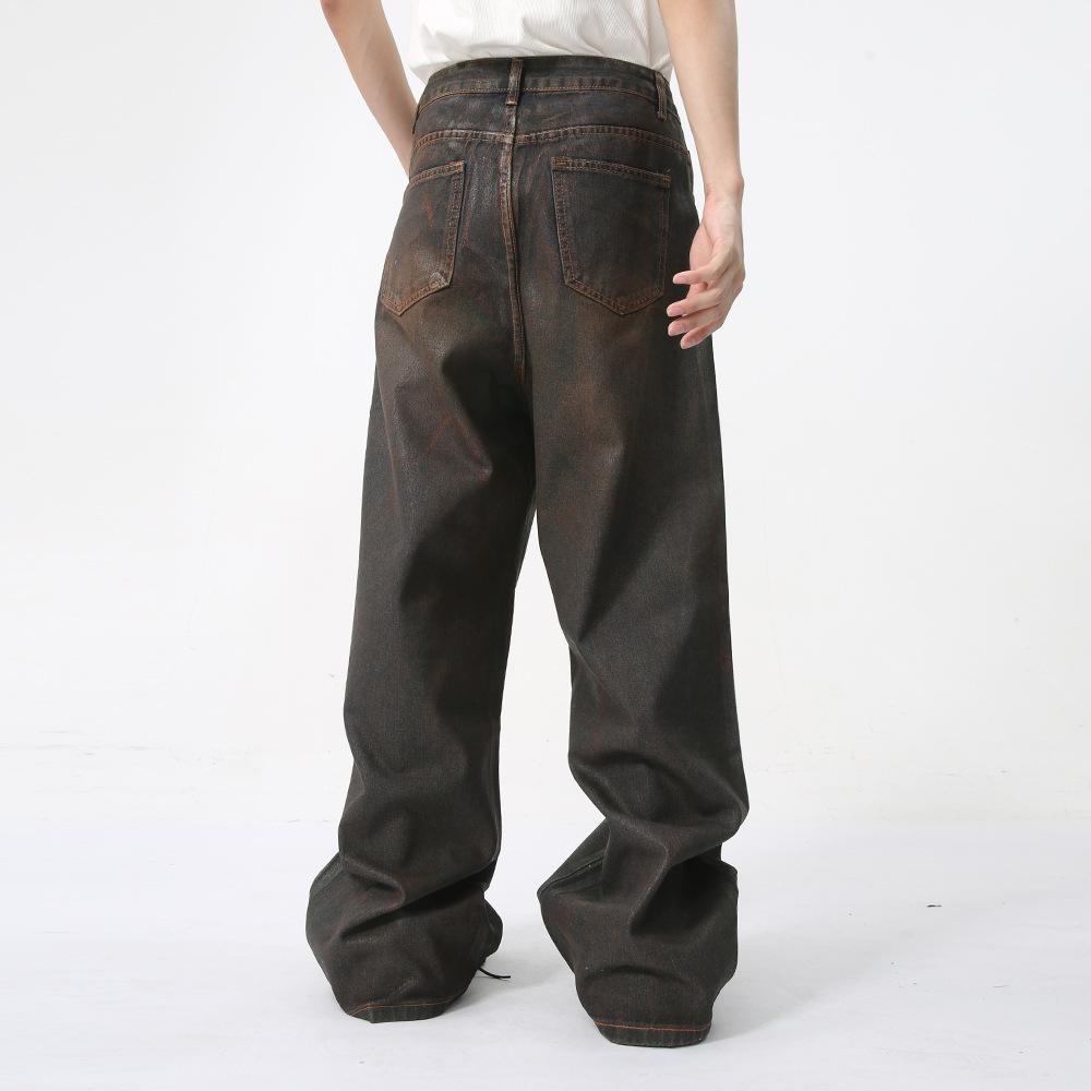 Men's Summer New Product Retro and Nostalgic Feng Shui Wash Straight Tube, Mop Floor, Make Old Jeans