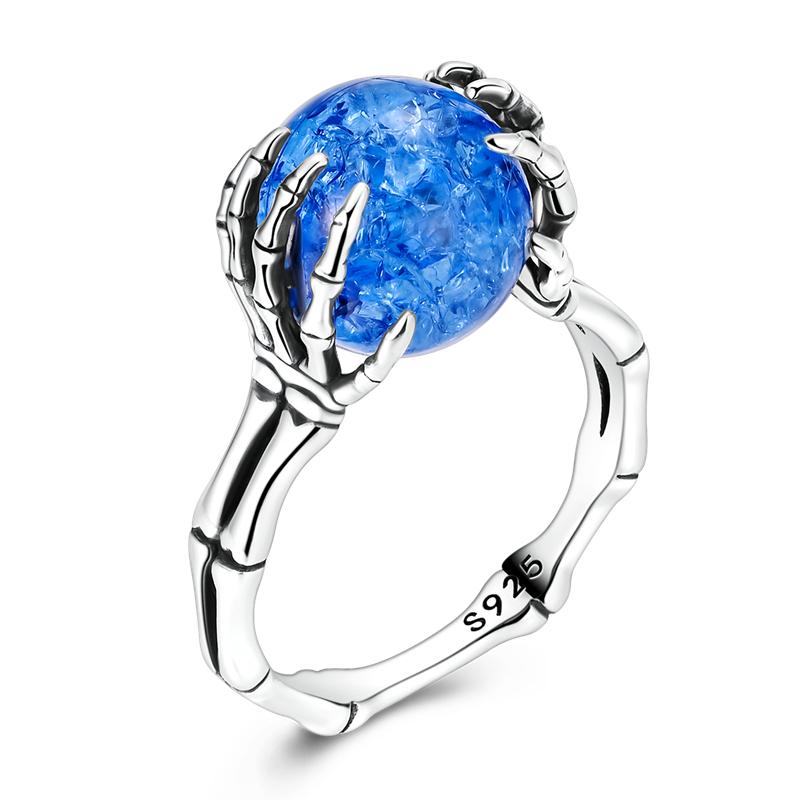 Original Design 925 Silver Blue Zircon For Ring Fit Women Wedding Wedding Wedding Engagement Silver Gift