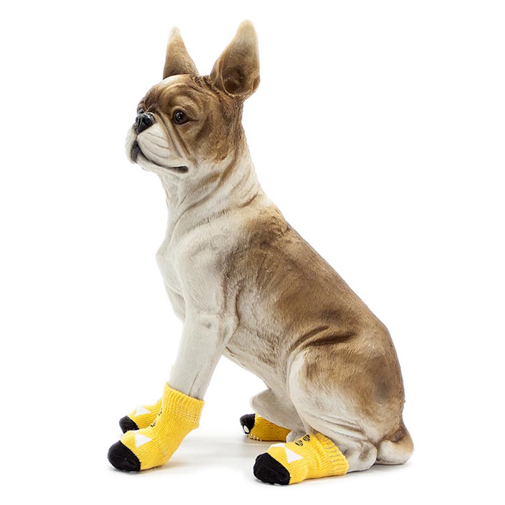 4Pcs Non-Slip Cotton Pet Socks Skin-Friendly Comfortable Dog Socks Puppy Footwear Large Stretch Protect Cold Snow Ice