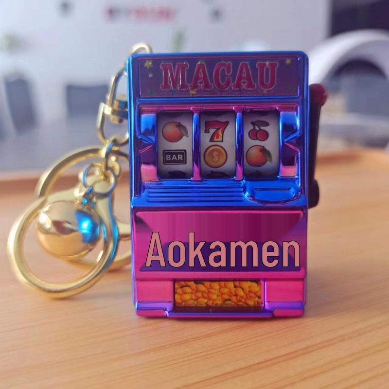 Kreativer Mini-Frucht-Spielautomaten-Schlüsselanhänger-Anhänger für Männer & Frauen