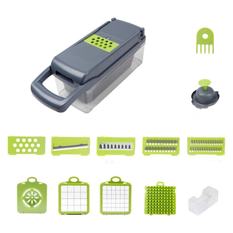 Vegetable Chopper,15-in-1 Multifunctional Food Chopper, Vegetable Cutter with Container for Salad,Potato,Carrot,and Garlic