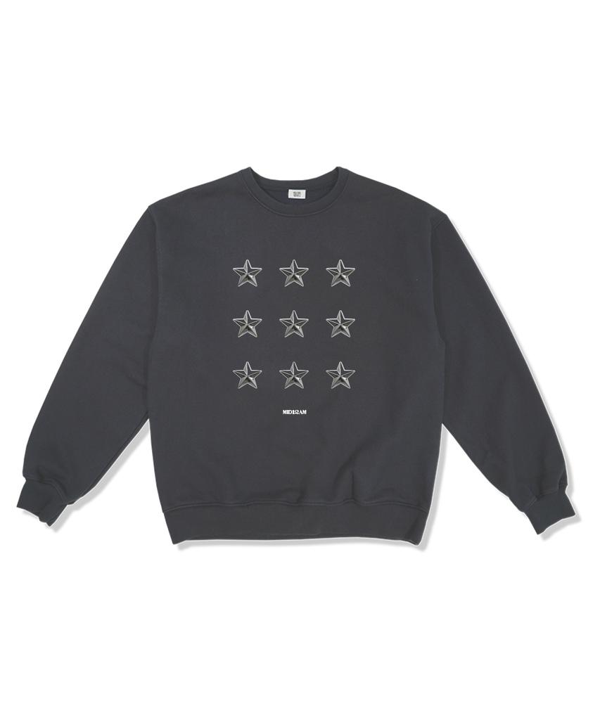 MIDNIGHT12AM [Fleece Line Option] Nine Stars Oversized Premium Double-Sided Sweatshirt 4 Colors (Type A)