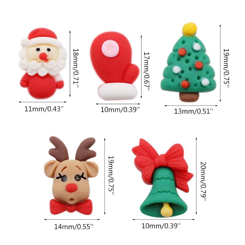 Nail Charms For Acrylic Nails Kawaii Christmas Nail Charms Resin Christmas Trees Jingle Bells Reindeer Gloves Santa
